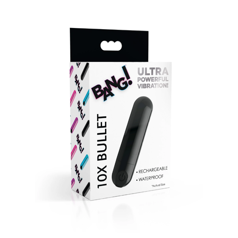 10X VIBRATING METALLIC BULLET - BLACK
