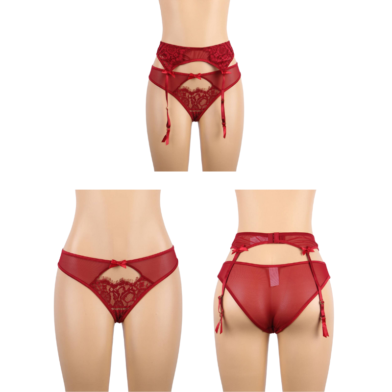 PLUS SIZE SEXY RED CROCHETED